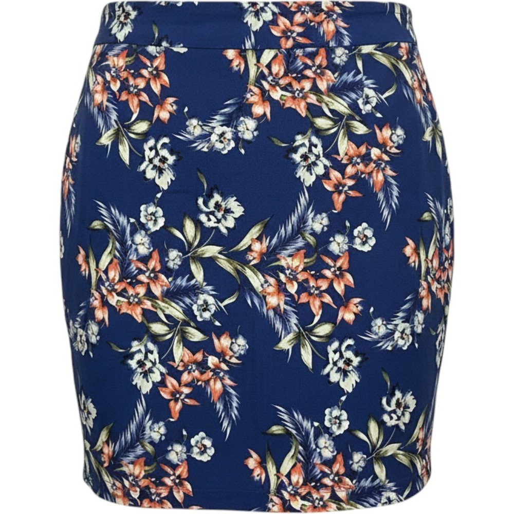 Mario Serrani Italy Women Blue Floral Skort Tropical Print Pockets XXL
